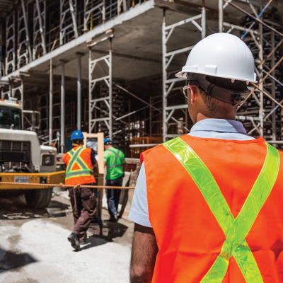 Construction workers at job site
